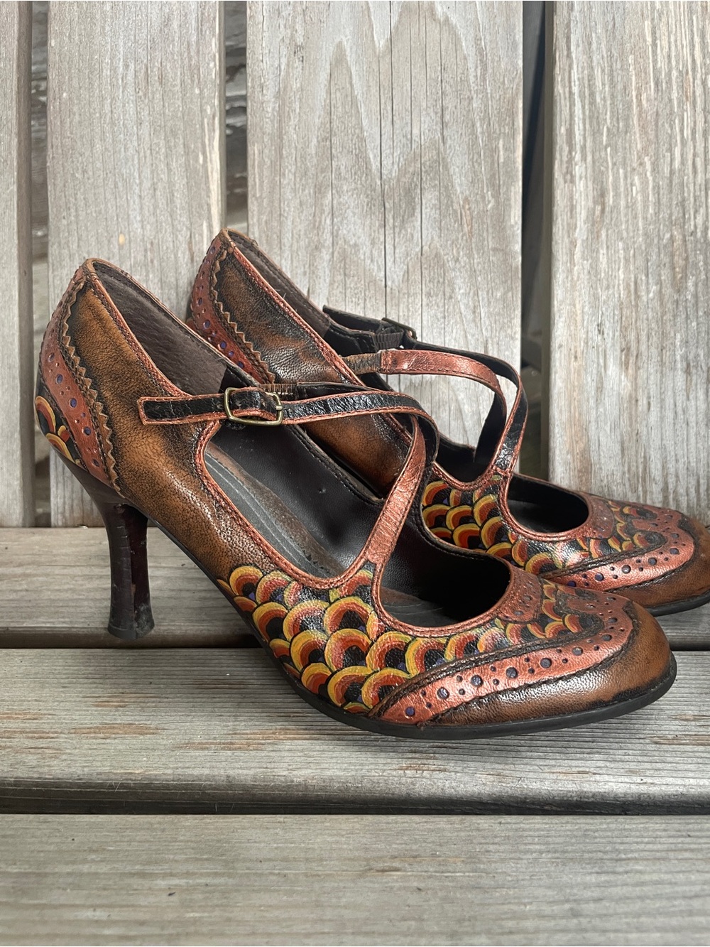 Handpainted Wingtip Heels